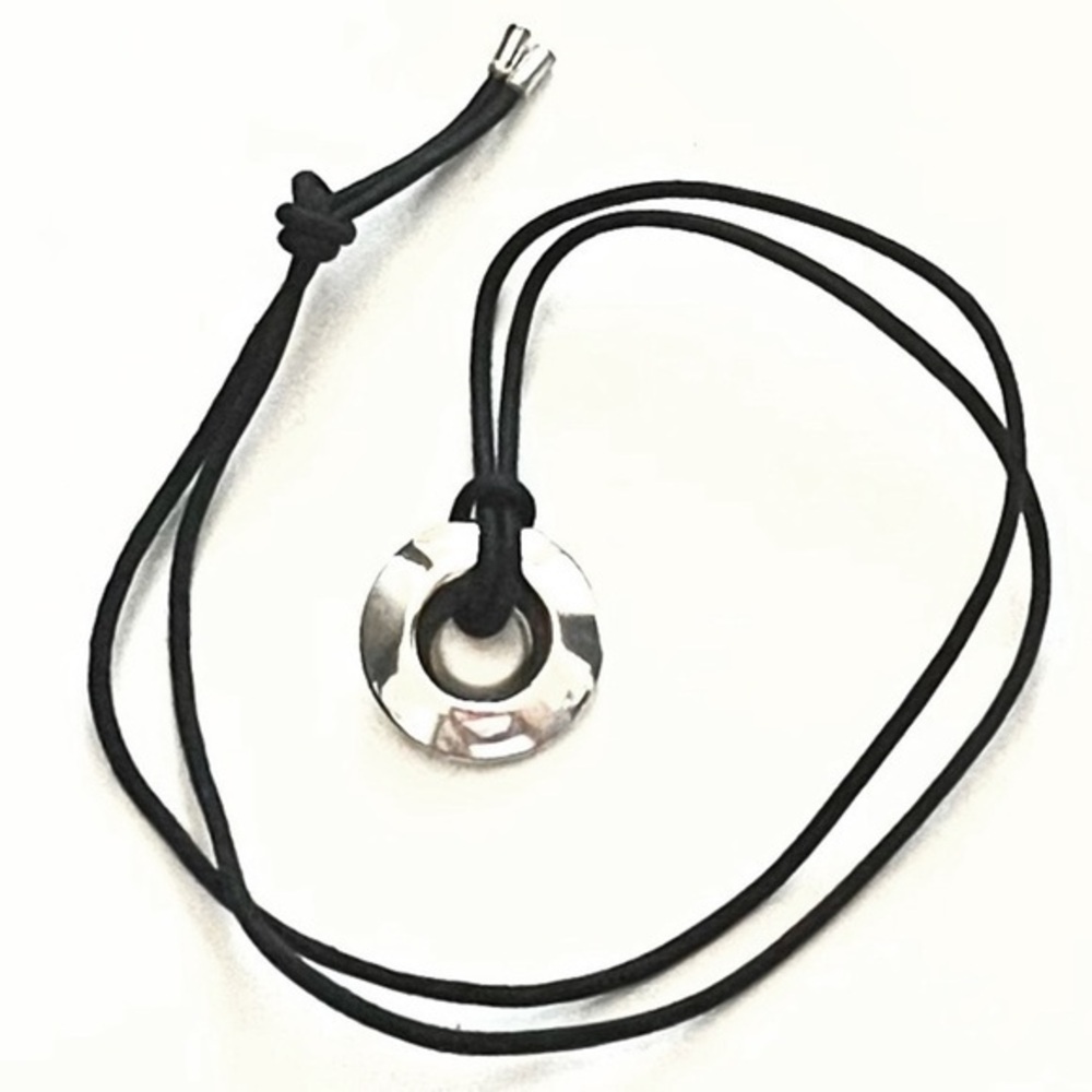 Christofle (925) Circle Pendant W/ Silk Cord! - image 1